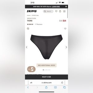 ✨3 SKIMS Weightless Thong (3 pair)